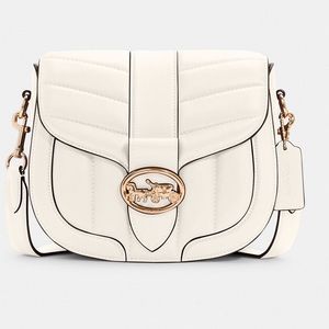 NWT Coach Chalk Quilted Georgie Saddle Bag